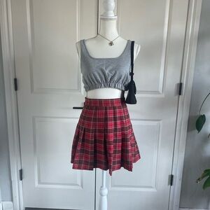 Red Plaid Women's Skirt